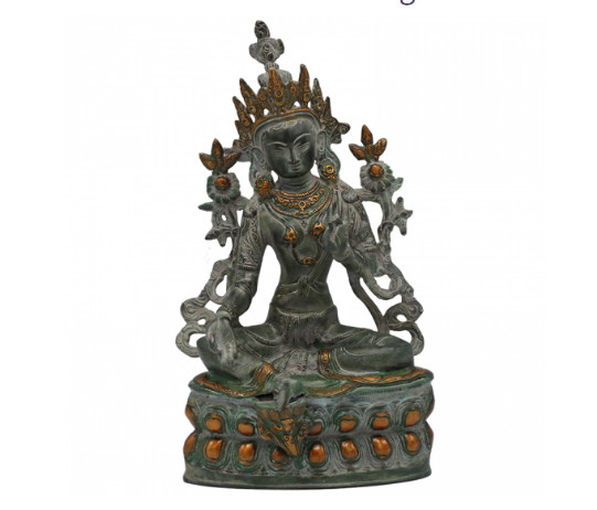 Grüne Tara Statue Messing - Grüne Tara Statue Messing 35,5cm