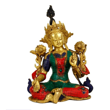 Grüne Tara mit Mosaikdekoration Grüne Tara mit Mosaikdekoration