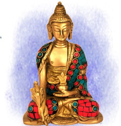 Medizin Buddha dreifarbig verziert