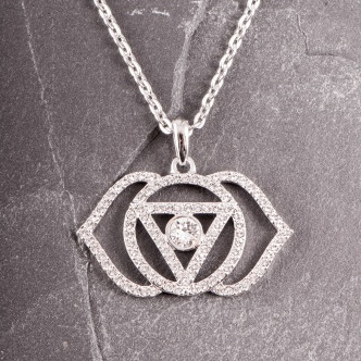 Anhänger Drittes Auge Chakra Edelstahl