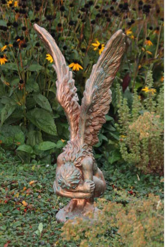 Engel Rachel Kupfer3 Engel Rachel gross hockend Kupfer Optik – Bild 3