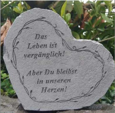 Gedenkherz Das Leben ist vergänglich