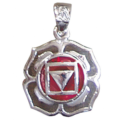 Anhänger Muladhara Chakra Zirkon Silber 925 Anhänger Muladhara Chakra Zirkon Silber 925