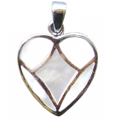 Anhänger für Halskette Perlmutt Herz 20mm