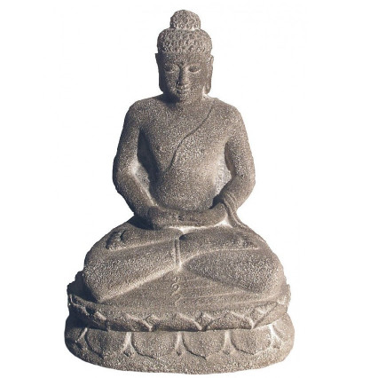 Buddha in Meditation Sandstein grau 15x24cm
