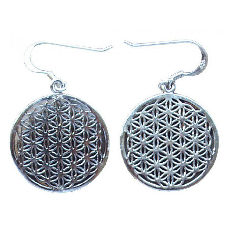 Ohranhänger Blume des Lebens Silber 925