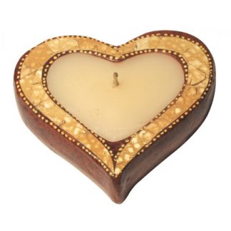 Teelichthalter Herz Terracotta braun 10cm