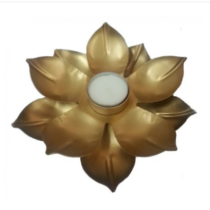 Teelichthalter Lotus Metall 18cm