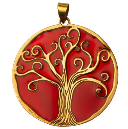 Anhänger Baum des Lebens Bronze rot 45mm