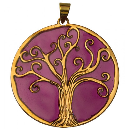 Anhänger Baum des Lebens Bronze violett 45mm