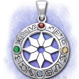 Anhänger Astrologisches Rad aus 925-Silber