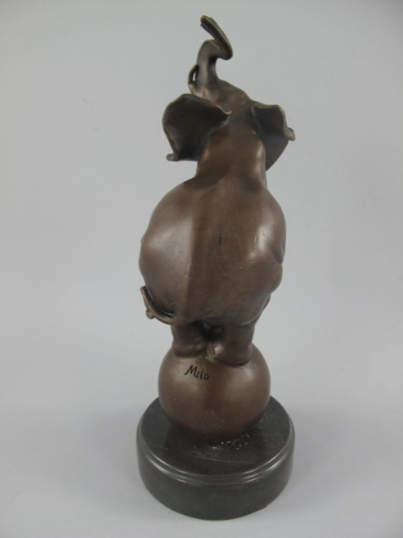 Bronze Figur Elefant auf Kugel4 Bronze Figur Tier "Elefant auf Kugel" 33x18x13cm – Bild 4
