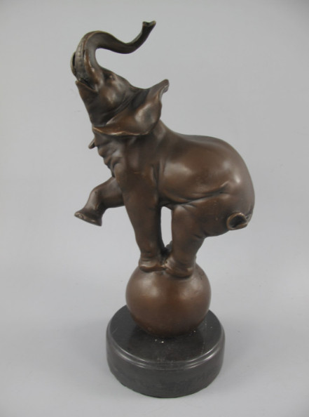 Bronze Figur Elefant auf Kugel5 Bronze Figur Tier "Elefant auf Kugel" 33x18x13cm – Bild 5