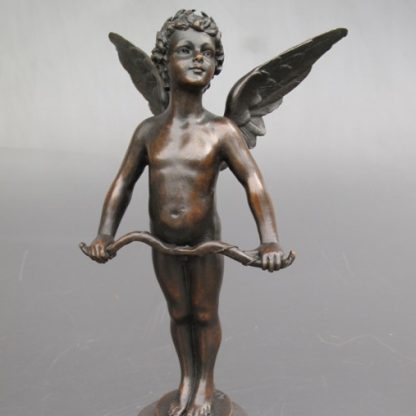 Bronze Figur Engel Amor - mit Bogen