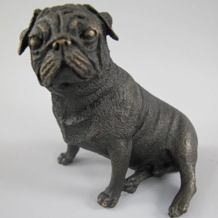 Bronze Figur Hund sitzend