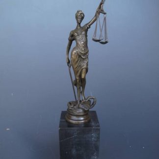 Bronze Figur Justitia auf Marmorsockel 32cm