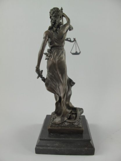 Bronze Figur Götter "Justitia auf Marmorsockel" 35x13x13cm – Bild 4