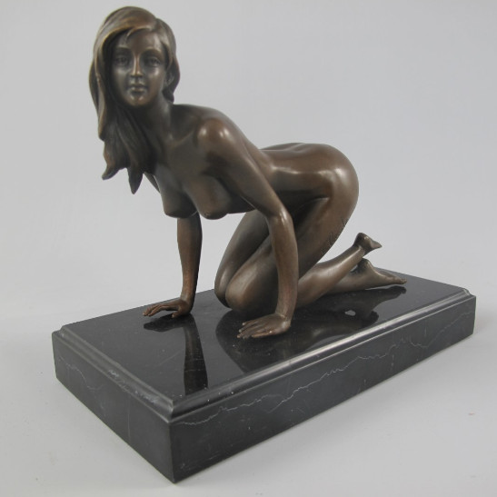 Bronze Figur Lady auf den Knien - Bronze Figur "Lady auf Knien" 17x21cm