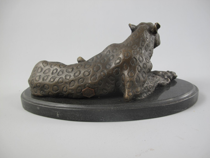 Bronze Figur Leopard liegend4 Bronze Figur Tier "Leopard liegend" 28x16cm – Bild 4