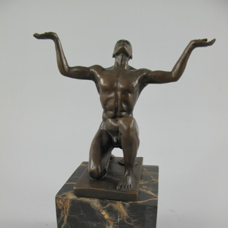 Bronze Figur Mann - Himmel anflehend Bronze Figur "Mann - Himmel anflehend" 18x13cm