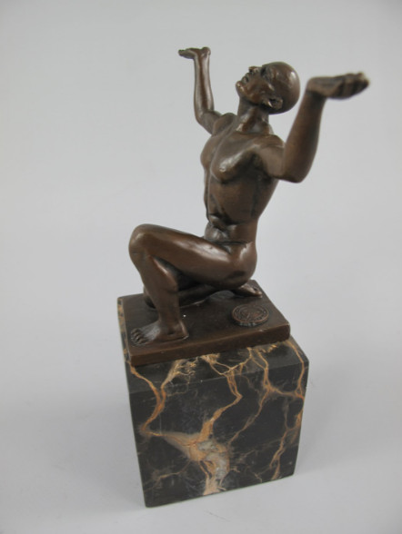 Bronze Figur Mann - Himmel anflehend3 Bronze Figur "Mann - Himmel anflehend" 18x13cm – Bild 3
