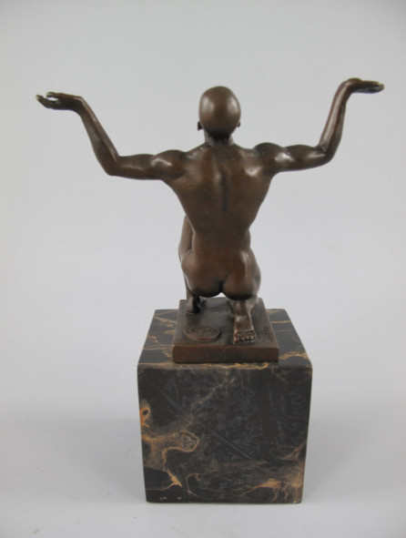 Bronze Figur Mann - Himmel anflehend5 Bronze Figur "Mann - Himmel anflehend" 18x13cm – Bild 5
