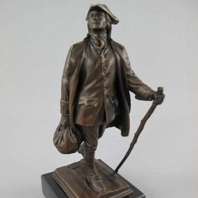 Bronze Figur Mann - Wanderer Bronze Figur "Mann - Wanderer" 25cm