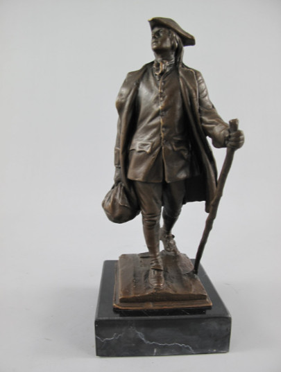 Bronze Figur Mann - Wanderer5 Bronze Figur "Mann - Wanderer" 25cm – Bild 5