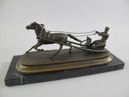 Bronze Figur "Mann - mit Pferdeschlitten" 25x10x9cm – Bild 4