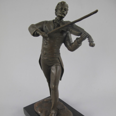 Bronze Figur Musiker - Violine spielend Bronze Figur Musiker - Violine spielend