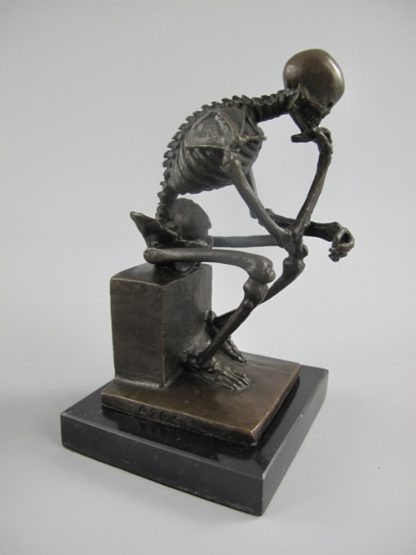Bronze Figur Skelett der Denker 15cm2
