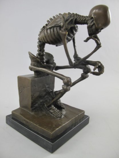 Bronze Figur Skelett der Denker2