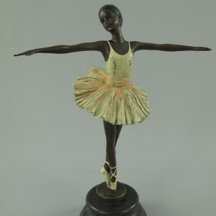 Bronze Figur Tänzerin - Ballett farbig