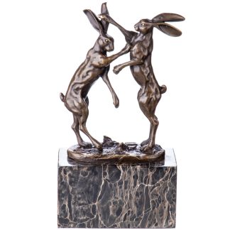 Bronze Figur Tier Hasen auf Fuss 24cm