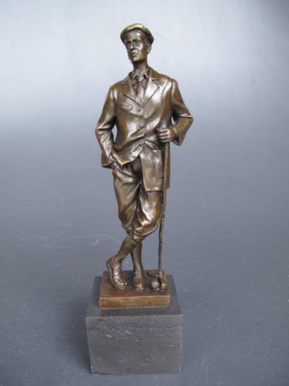 Bronze Figur Mann - Golfspieler stehend2