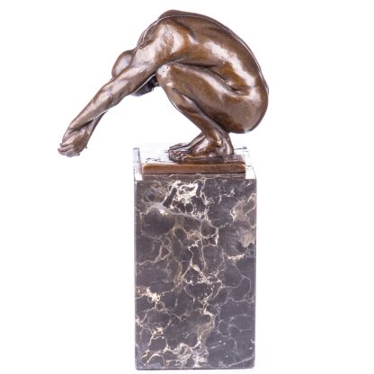 Bronze Figur Mann - Schwimmer am Start 24cm
