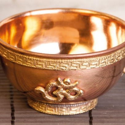 Räuchergefäß Kupferschale mit OM-Zeichen