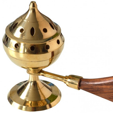 Räuchergefäß mit Holzgriff 20x8cm