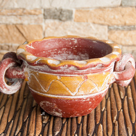 Räucherschale Azteke - Räucher Zubehör - "Räucherschale Azteke" rot/gelb