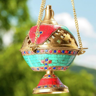 Schwenkräuchergefäß Avallé mit Steinen 1 - Räucher Zubehör - "Schwenkräuchergefäß Avallé" mit Steinen