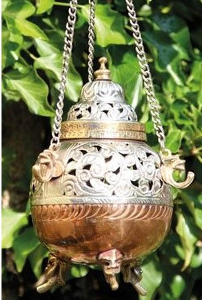 Schwenkräuchergefäß Weissmetall3 Räucher Zubehör - "Schwenkräuchergefäß Devanshi" – Bild 3