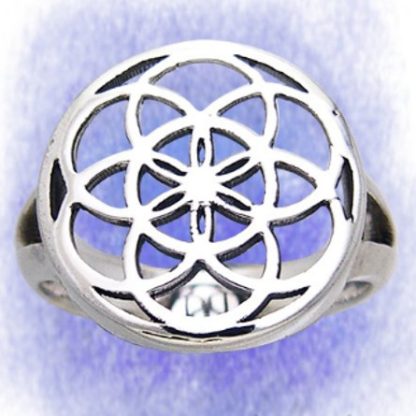 Ring Blume des Lebens aus 925-Silber