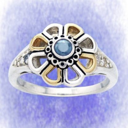 Ring Flower Power aus 925-Silber vergoldet