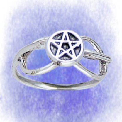 Ring Pentakel-Pentagramm aus 925-Silber