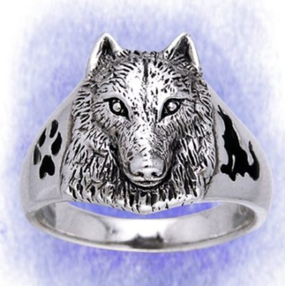 Ring Wolfskopf aus 925-Silber