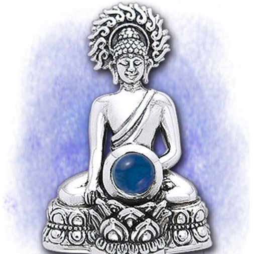Anhänger Buddha mit Edelstein aus 925-Silber