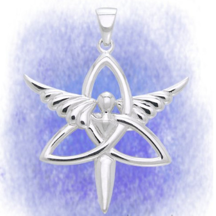 Anhänger Engel mit Triskel aus 925-Silber