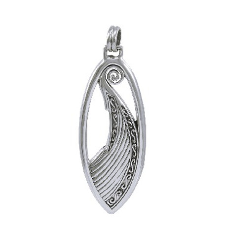 Anhänger Keltische Harfe oval aus 925-Silber