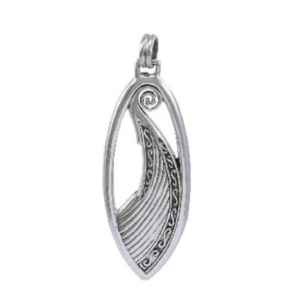 Anhänger Keltische Harfe oval aus 925-Silber