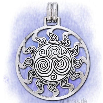 Anhänger Keltische Spiral-Sonne aus 925-Silber